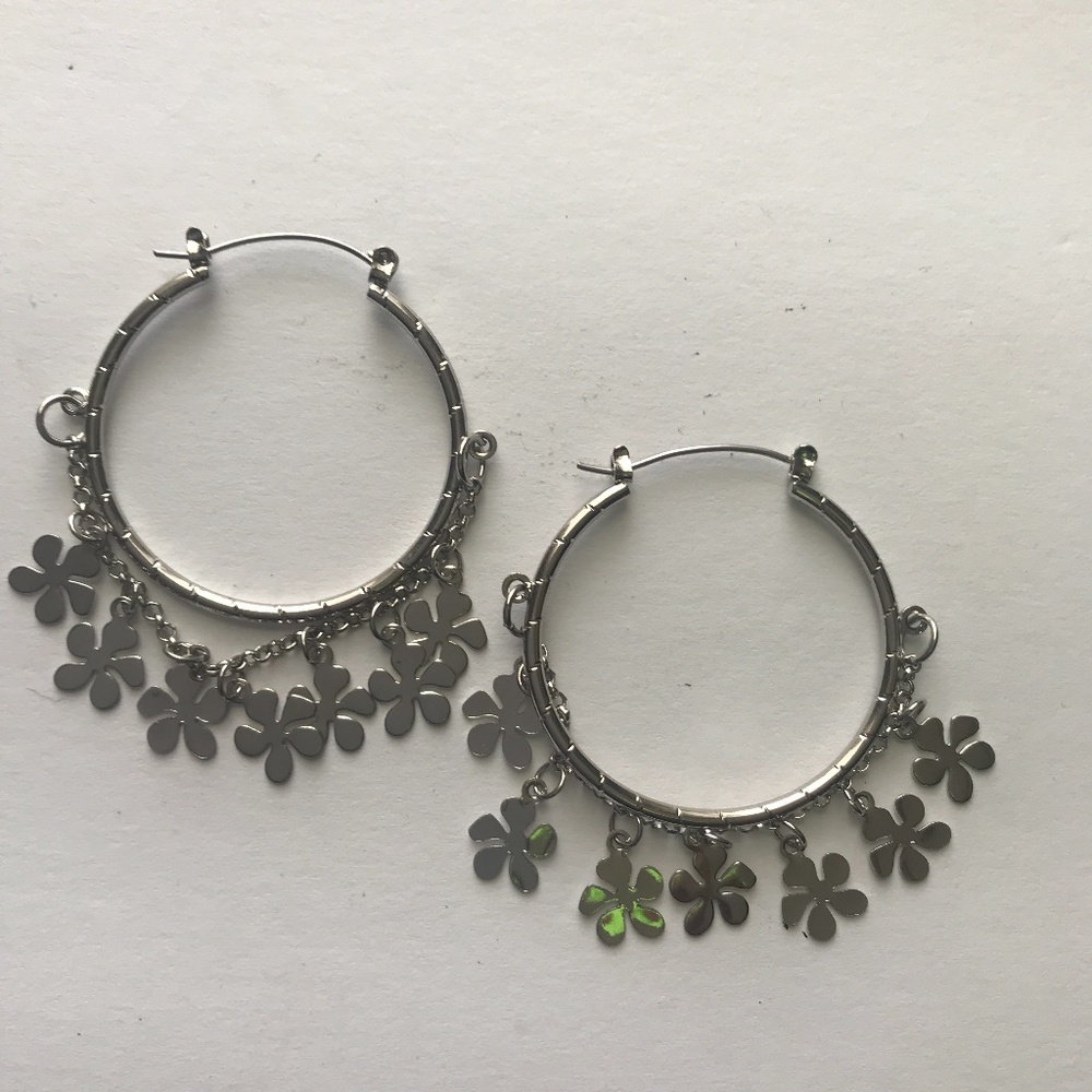 Earrings, Silver w/Charms. Nickel Free. NEW!!